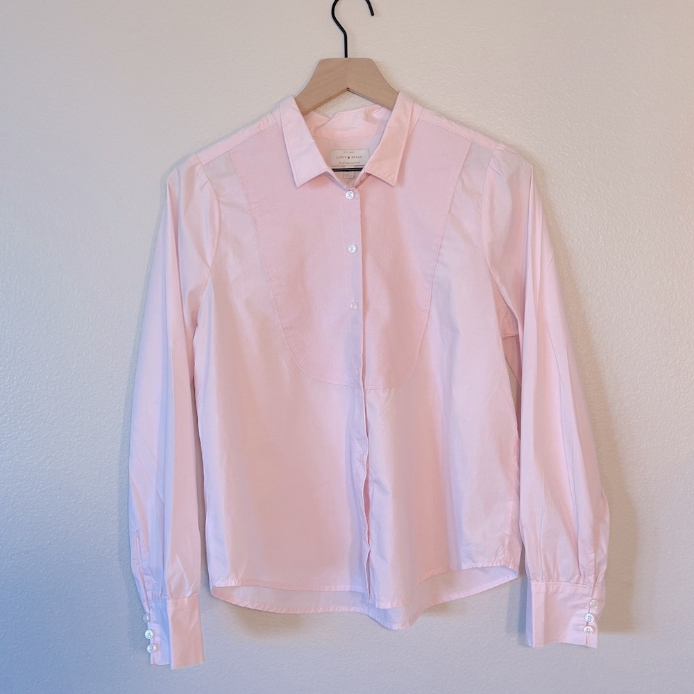 Pink Lucky Brand Collared Shirt (Size M)